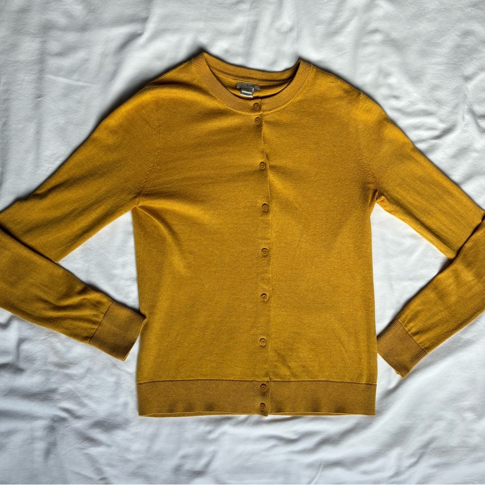 J. Crew Mustard Cardigan Sweater